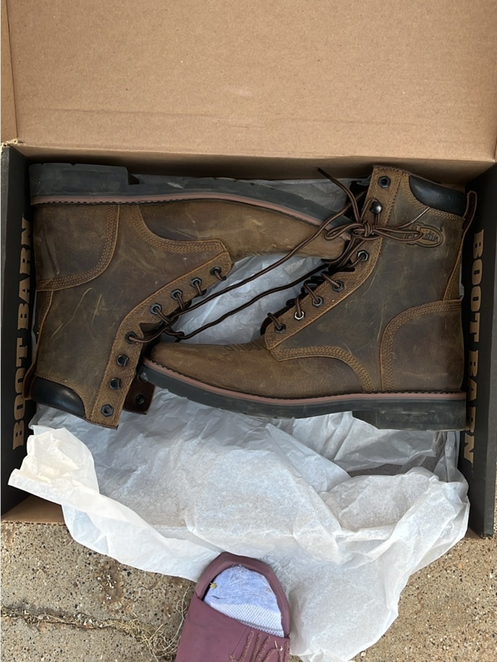 Justin Boots Brown Lace-Up Work Boots